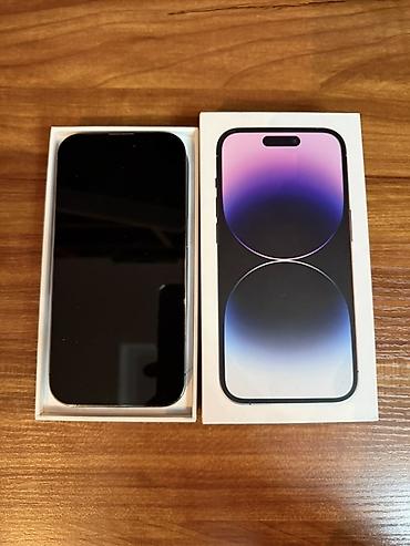 Мобильные телефоны: IPhone 14 Pro, Б/у, 256 ГБ, Deep Purple, Коробка, 76 % — 2