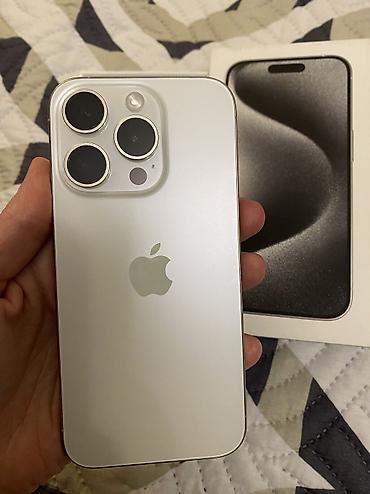Apple iPhone: IPhone 15 Pro, Б/у, 512 ГБ, Natural Titanium, Коробка — 1