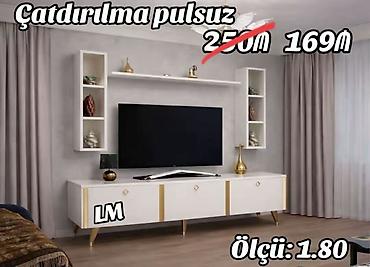 televizor atlığı: TV altlıqları və divar modulları Variant 1: - Dizayn: mərmər naxışlı — 2