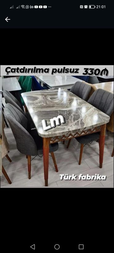 Masa və oturacaq dəstləri: Mətbəx üçün, Yeni, Açılan, Oval masa, 4 stul — 4