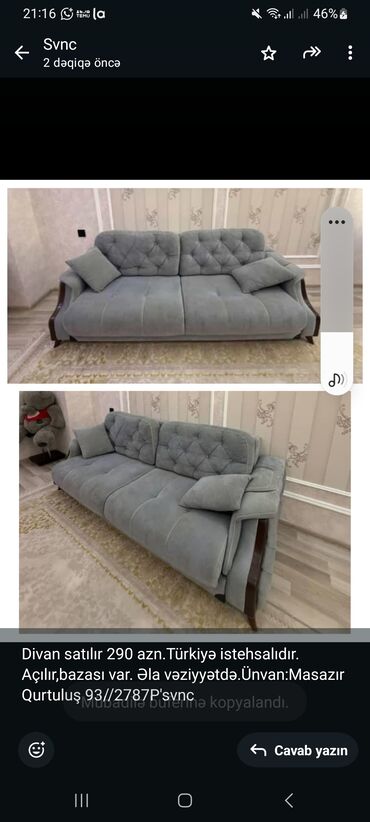 Mətbəx mebeli: Divan