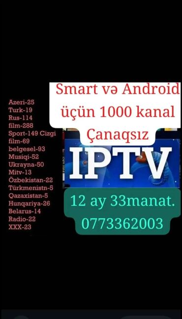 TV tünerlər və resiverlər: 1il 33dünya kanalı