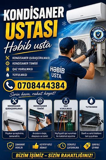 Услуги: Kondisioner ustası – Həbib usta Bakı və Rayonlara xidmət edirik - — 1