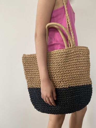 курак сумкалар: Новая вместительная сумка ( городская/пляжная) солома, ( без торга)