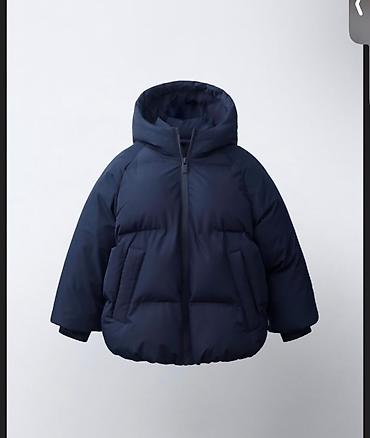 футбольные одежды: Пуховик детский ZARA, темно‑синий - Теплая объемная модель с — 2