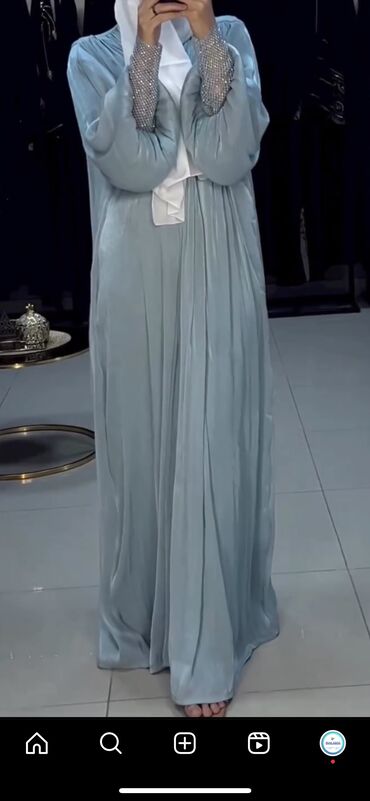 платья абая: Вечернее платье, Длинная модель, С рукавами, One size