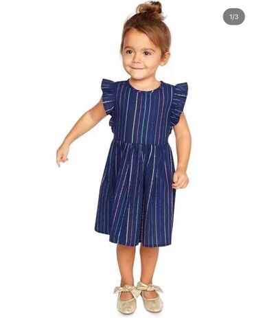 платье хлопок: Детское платье, цвет - Синий, Новый