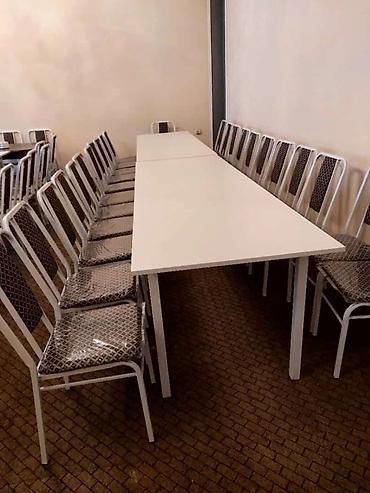 Masa və oturacaq dəstləri: Qonaq otağı üçün, Yeni, Dördbucaq masa, 10 stul — 16