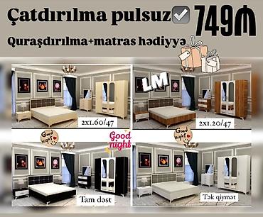 tək nəfərlik: Yataq otağı dəsti – modern dizaynlı, bir neçə rəng və tekstura — 1