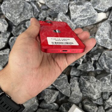 Apple iPhone: IPhone 14, Б/у, 128 ГБ, Красный, Защитное стекло, Кабель, 83 % — 2