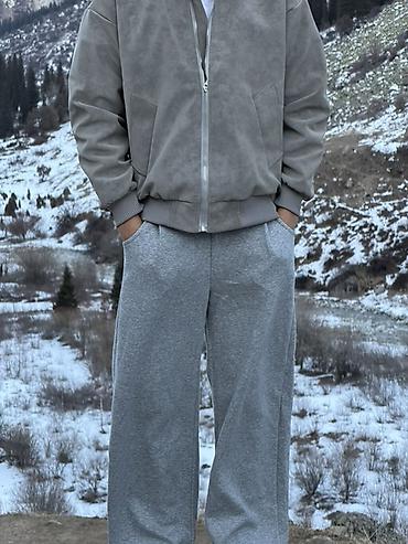 Спортивные штаны: Серые спортивные брюки свободного кроя - Цвет: меланжевый серый - — 7