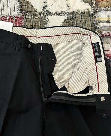 Kişi geyimləri: Qara klassik şalvar – WERTHER, ölçü 46 material kətan və pambıq - — 7