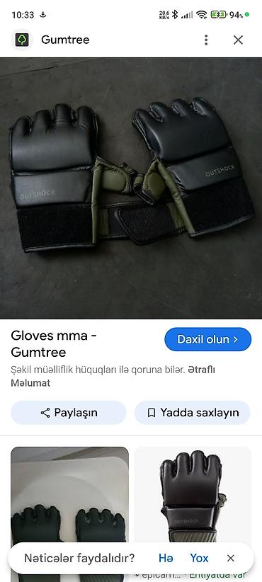 İdman və istirahət: Outshock L ölçüdə MMA əlcəyi . Decathlon mehsuludur. Ispaniya — 2