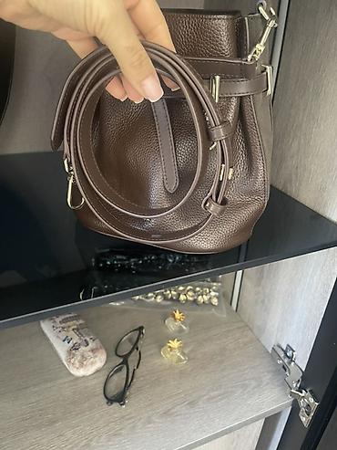 fila çanta: Furla qadın çantası – şokolad reng, bucket/səbət tipli model. Hakiki — 5