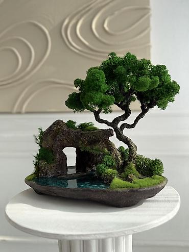 Другой декор и предметы интерьера: Декоративное дерево бонсай, выполненное из стабилизированного мха — 48