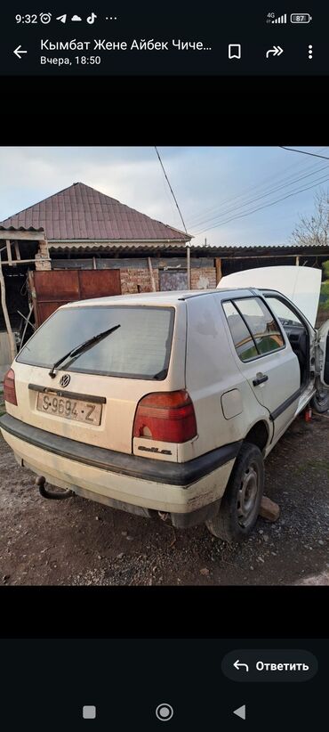 помпа гольф3: Volkswagen Golf: 1992 г., 1.9 л, Механика, Дизель, Хэтчбэк