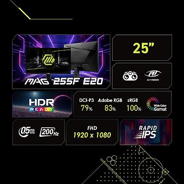manitor android: MSI MAG 255F E20 200Hz yeniləmə sürəti və Rapid IPS paneli ilə — 3