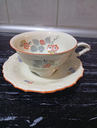 Çay dəsti, rəng - Ağ, Farfor