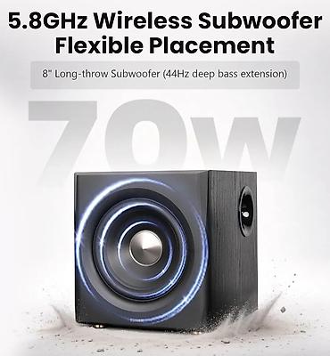 edifier ses sistemi: Edifier S355DB Black 2.1 dinamik sistemi. Bu sistemin 8 düymlük — 4