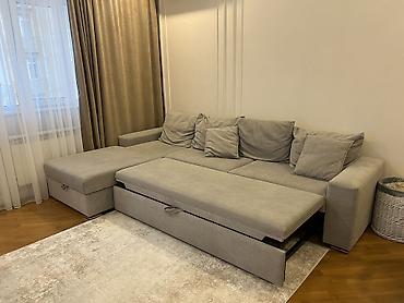 Диваны: Boz rəngli künc divan (L‑şəkilli), geniş oturacaq və chaise bölməsi — 5