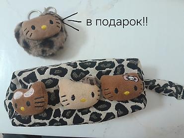 Косметички: Косметичка в леопардовом стиле с декором Hello Kitty. - Материал — 1