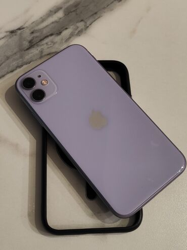Apple iPhone: IPhone 11, Б/у, 128 ГБ, Deep Purple, Защитное стекло, Чехол, 75 %