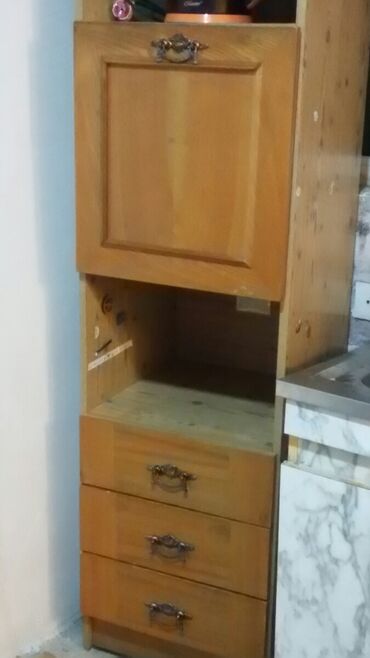 встроенные микроволновые печи: Mətbəx üçün çoxfunksiyalı şkaf-modul - Material: təbii ağac (laminat