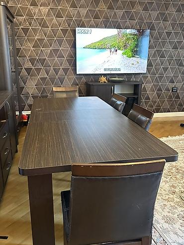 Mebel: Yemək otağı üçün dəst – taxta masa və 4ədəd stul - Üslub: müasir — 3
