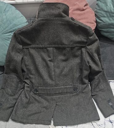 Ostale jakne: H&M muški kaputić/sako od tvida u riblja kost šari (siva/ugljen) — 5