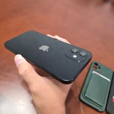 раскладные кнопочные телефоны: IPhone 12, Б/у, 256 ГБ, Midnight, Зарядное устройство, Защитное стекло, Чехол, 77 %