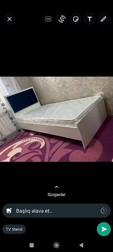 Çarpayılar: Yeni, Təknəfərlik çarpayı, Bazasız, Matras ilə, Siyirməsiz, Azərbaycan — 2