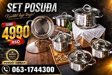 radne cipele patike: Set posuđa – kvalitet koji traje! - Materijal: sjajni nerđajući čelik — 1