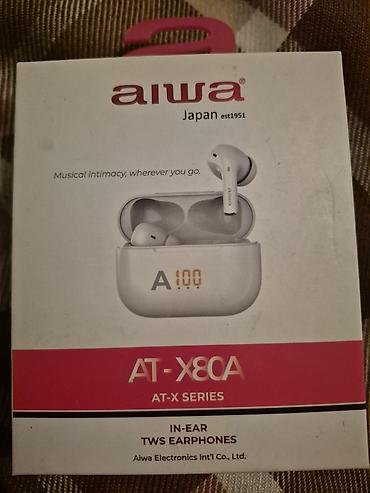 audio: İşlənmiş Simsiz (Bluetooth) Qulaqcıqlar, Aiwa, rəng - Ağ — 1