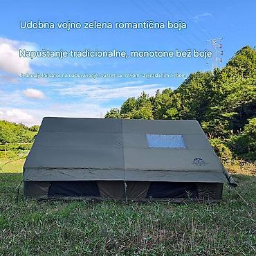 Oprema za kampovanje: Naduvni kamp šator YunduAnXing – vojnog zelena, 12 m² - Prostran — 5