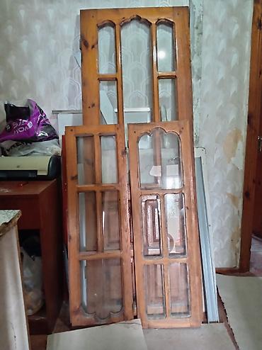 divar panel: Taxta çərçivəli şüşəli qapı-panellər - Material: təbii taxta (laklı — 1