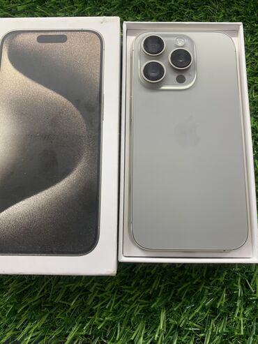 Apple iPhone: IPhone 15 Pro, Б/у, 256 ГБ, Natural Titanium, Коробка, 98 %