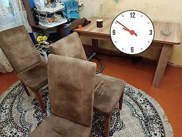 ustullar: Yemək otağı üçün stol və 3 ədəd stul dəsti - Stol: düzbucaqlı — 1