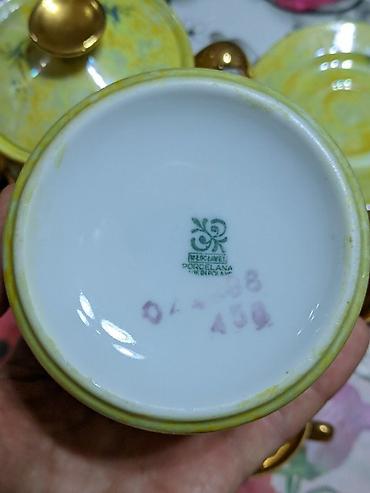 dekor sar: Çay dəsti, rəng - Sarı, Farfor, 6 nəfərlik, Polşa — 3