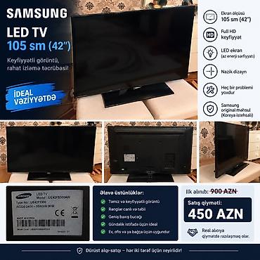 İşlənmiş Televizor Samsung LED ekran 43" FHD (1920x1080), Ödənişli çatdırılma