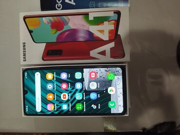 тел б у: Samsung Galaxy A41, Б/у, 64 ГБ, цвет - Красный, 2 SIM