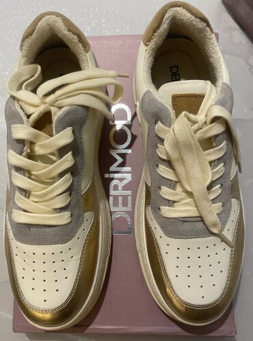 женские бирюзовые кеды: Размер: 39, цвет - Золотой, Новый