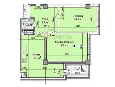 Недвижимость: 2 комнаты, 68 м², Технопарк Элитка, 9 этаж, ПСО (под самоотделку) — 2