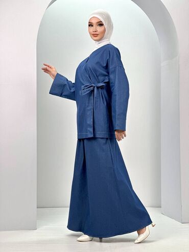 джинсы zara: Повседневное платье, Made in KG, Осень-весна, Длинная модель, Джинс, One size