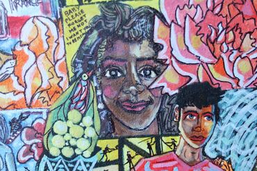 Slike i ramovi: The Art of Cleaning Buildings 100x100cm veliko platno autor Maré — 10