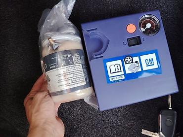 avtomobil kompressor ustasi: GM orijinal təkər təmir/şişirtmə dəsti Tərkibi: - 12V avtomobil — 2