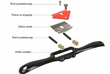 Ostali ručni alati: Novo rende sa dve drške. Širina sečiva 44 mm — 6