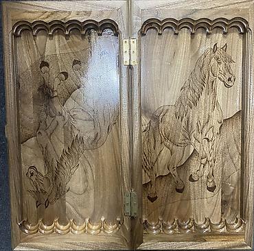 Шахматы: Шахматы НАРДЫ размеры 50/60/70 см Все в комплекте, Ручная работа — 7