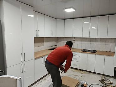 silver kitchen: Кухонный гарнитур угловой, модульный - Планировка: Г-образная, с — 8