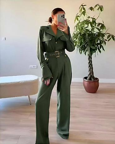 Kombinezoni: Ženski elegantni kombinezon sa pojasom - Model sa dugim nogavicama — 5