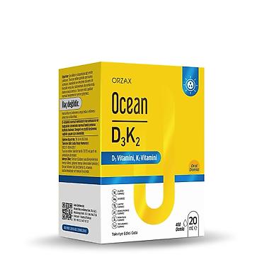 Orzax Ocean D3 K2 Damla 20 ml (400 Damla) – Vitamin D3 və K2 Tərkibli